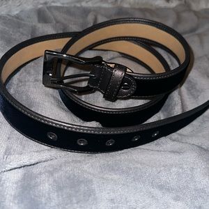 Donald H Pliner Belt Navy Blue Crushed Velvet